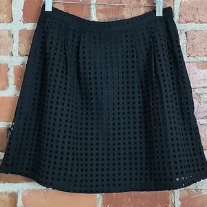 Banana Republic Black Eyelet Mini Skirt 6